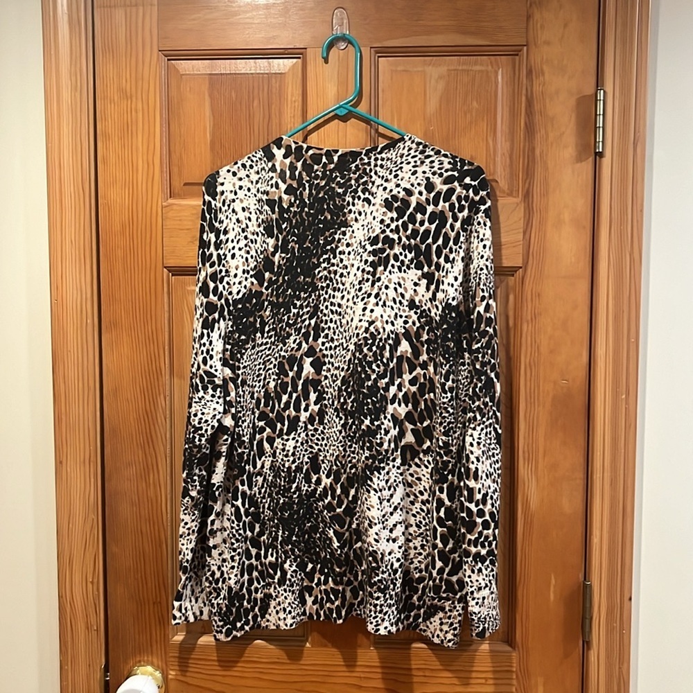 Croft & Barrow Leopard Print Button Down Cardigan… - image 3